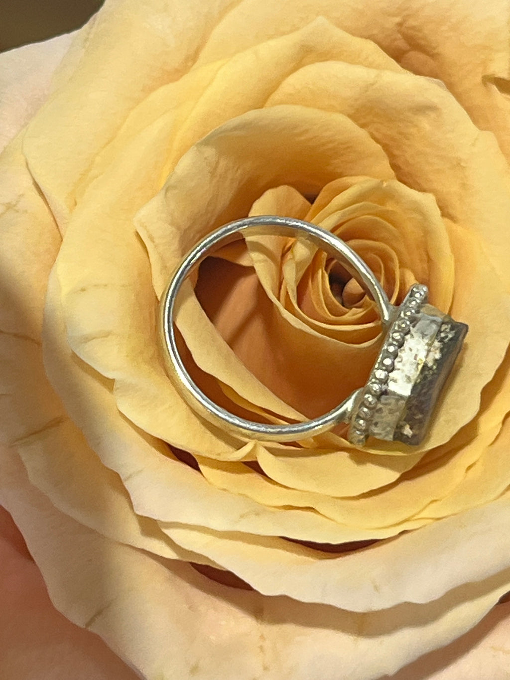Raw sapphire ring