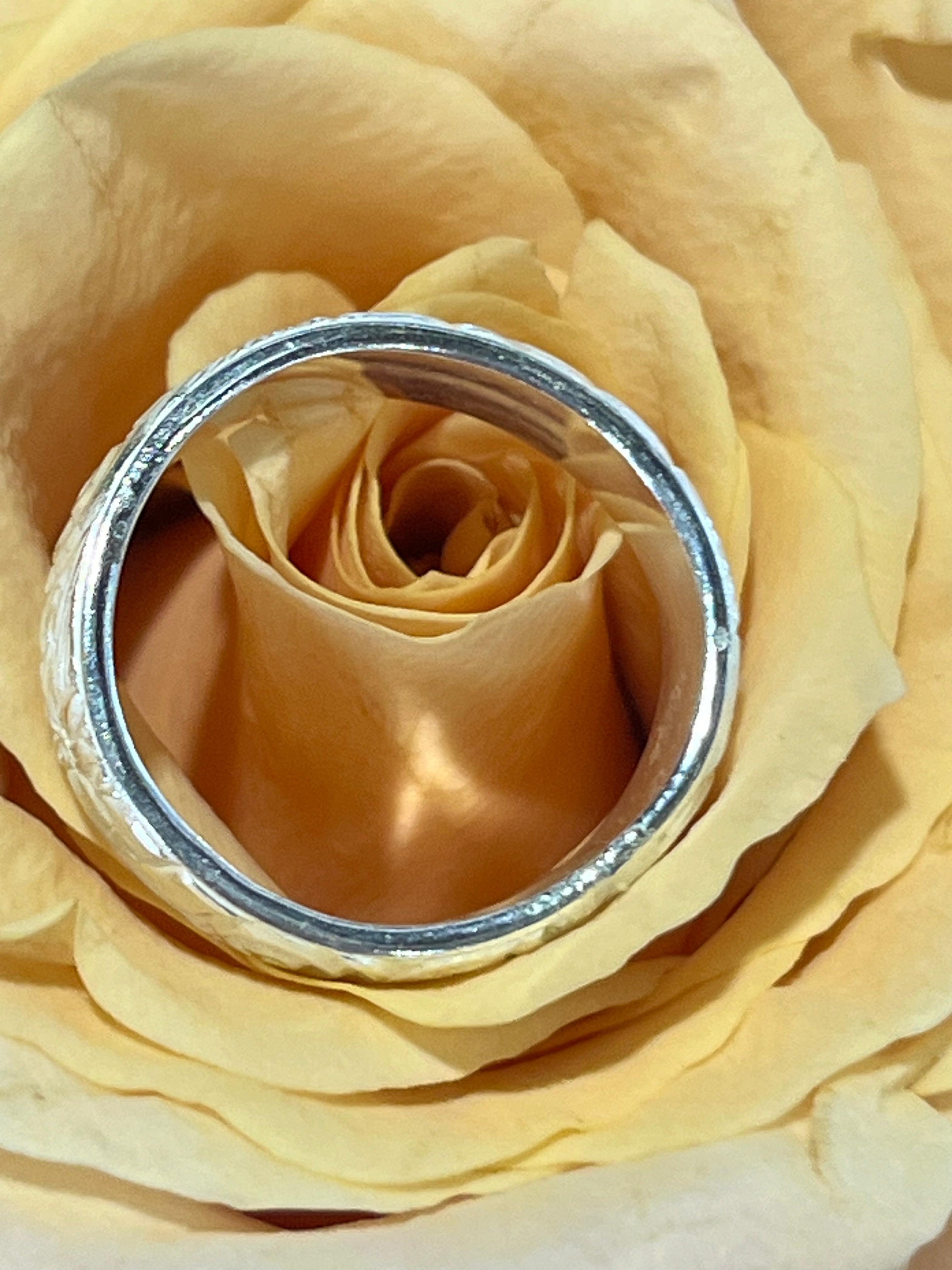 Silver sunflower swirl ring