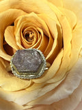 Raw sapphire ring
