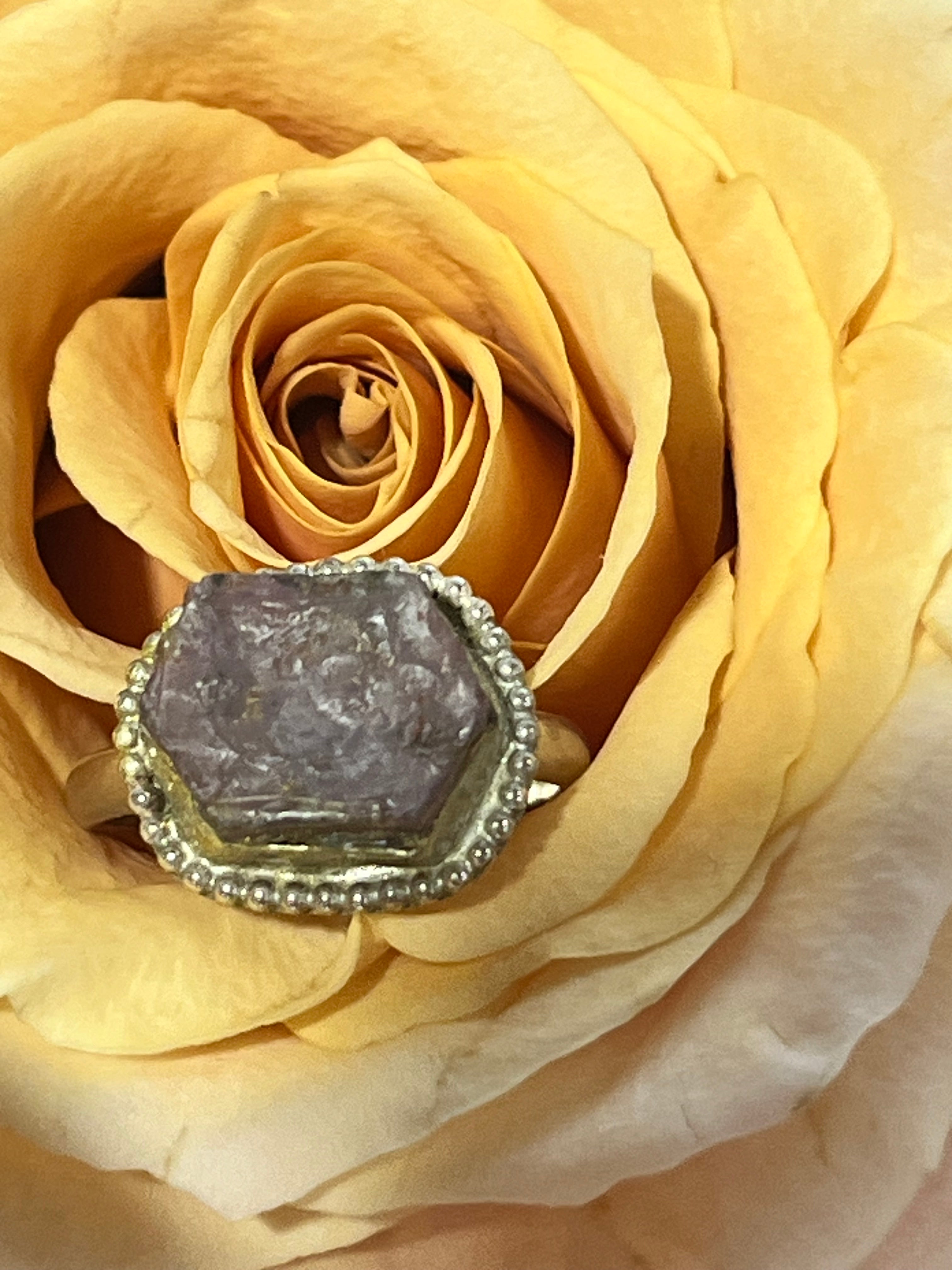 Raw sapphire ring