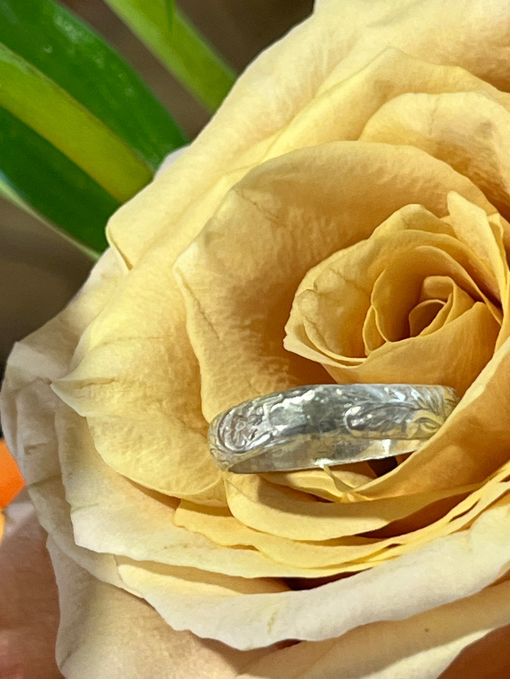 Silver vine ring