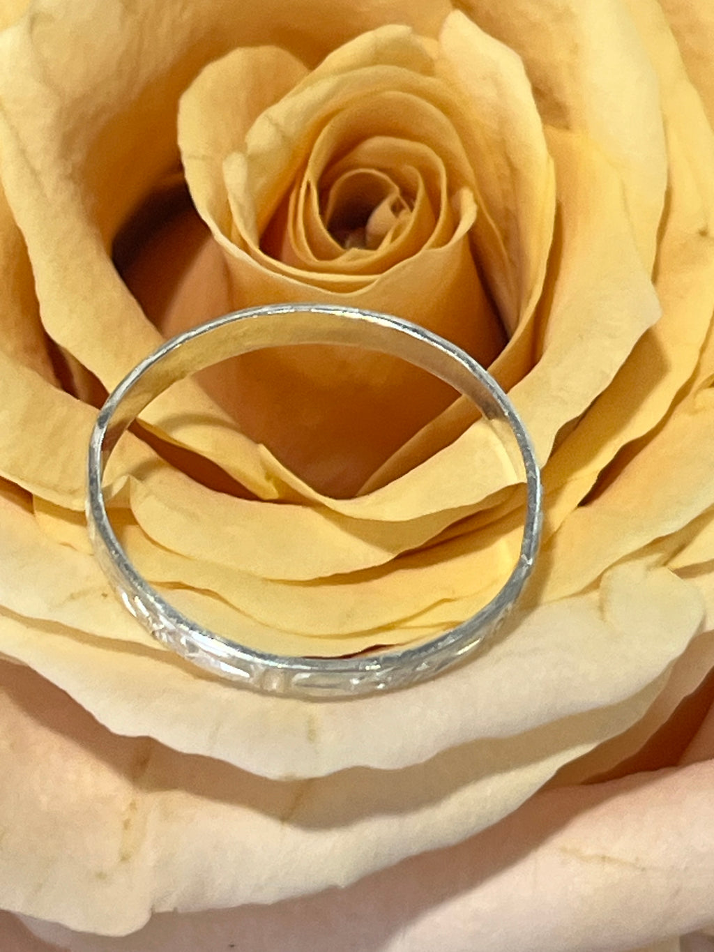 Silver floral ring