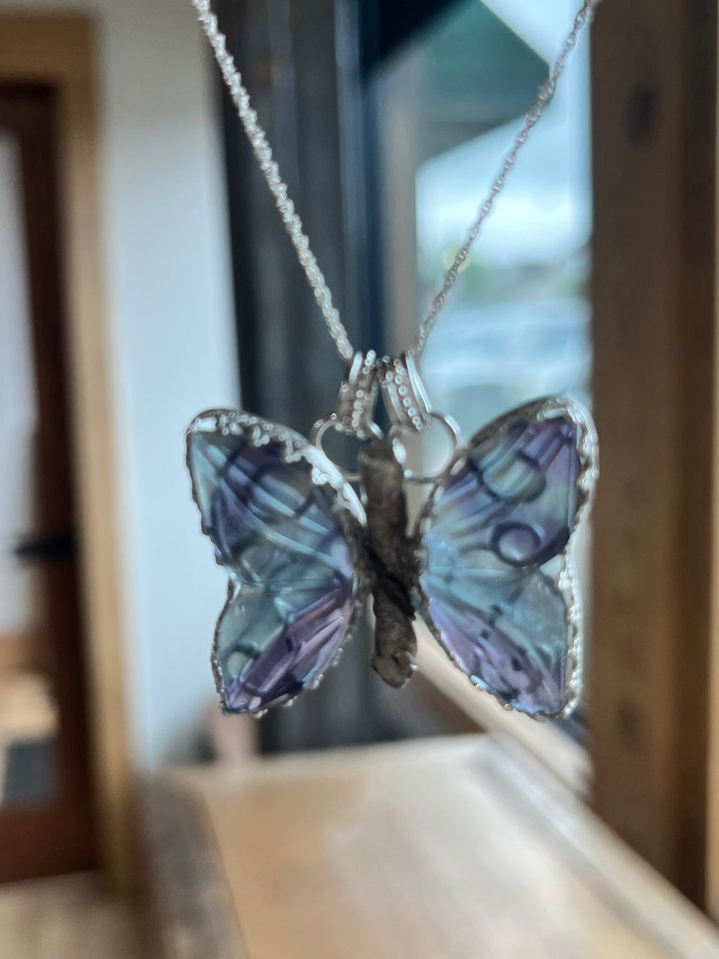Fluorite Butterfly necklace
