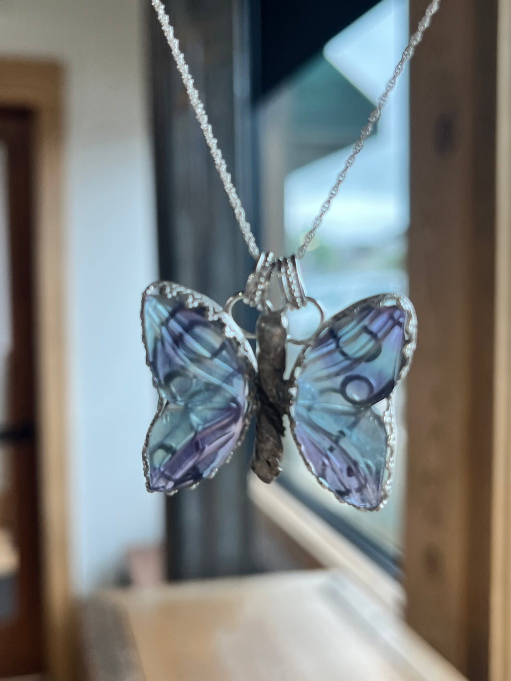 Fluorite Butterfly necklace