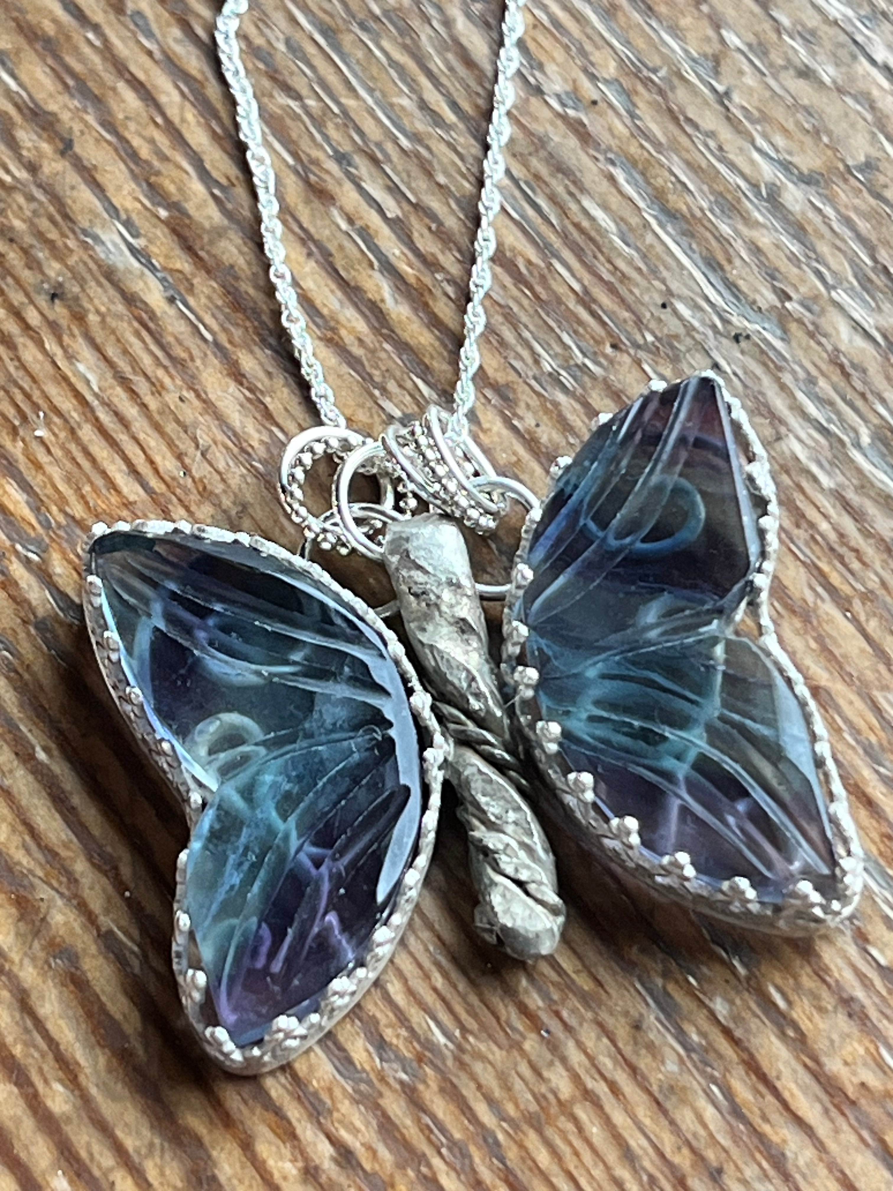 Fluorite Butterfly necklace