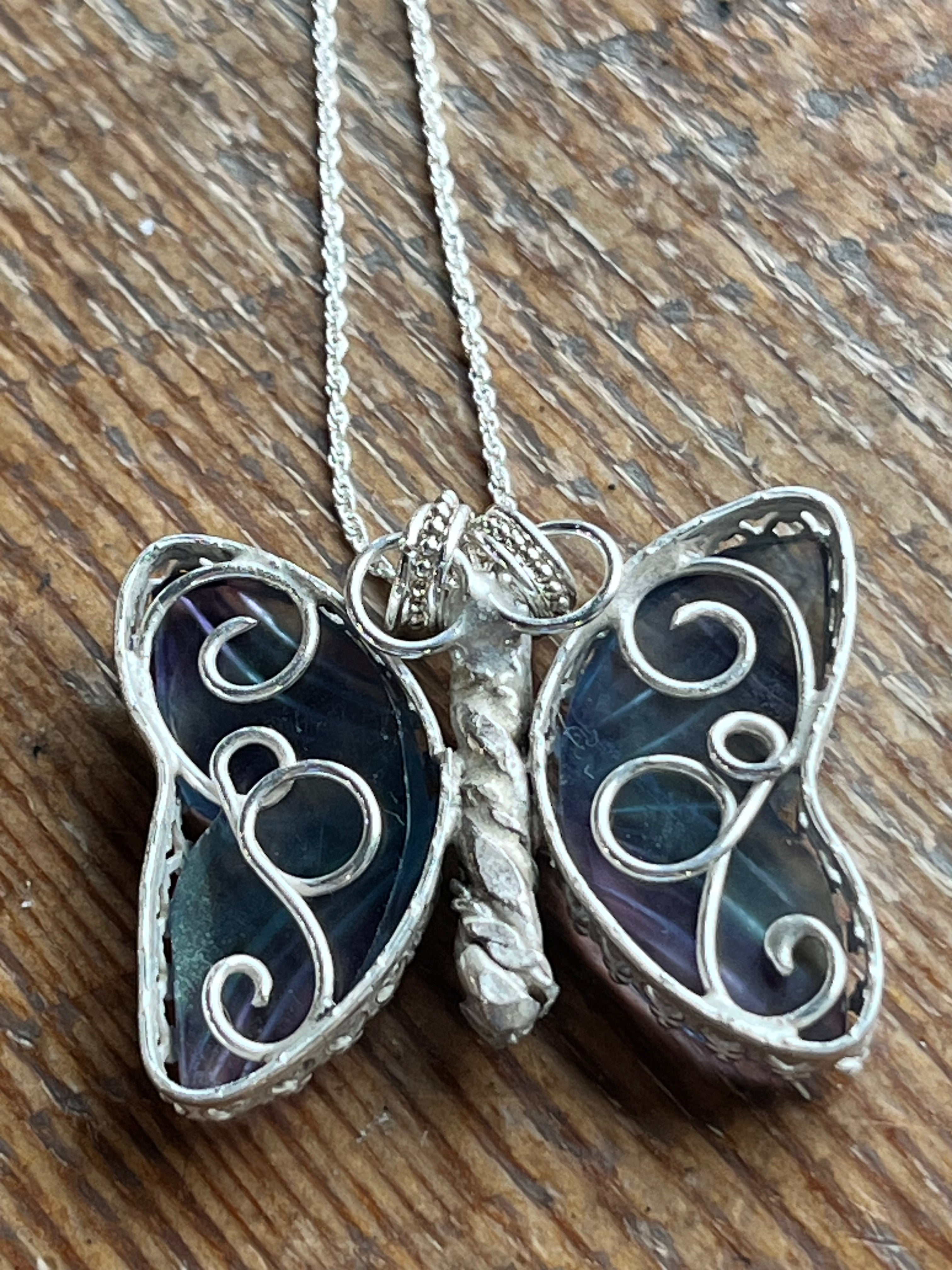 Fluorite Butterfly necklace