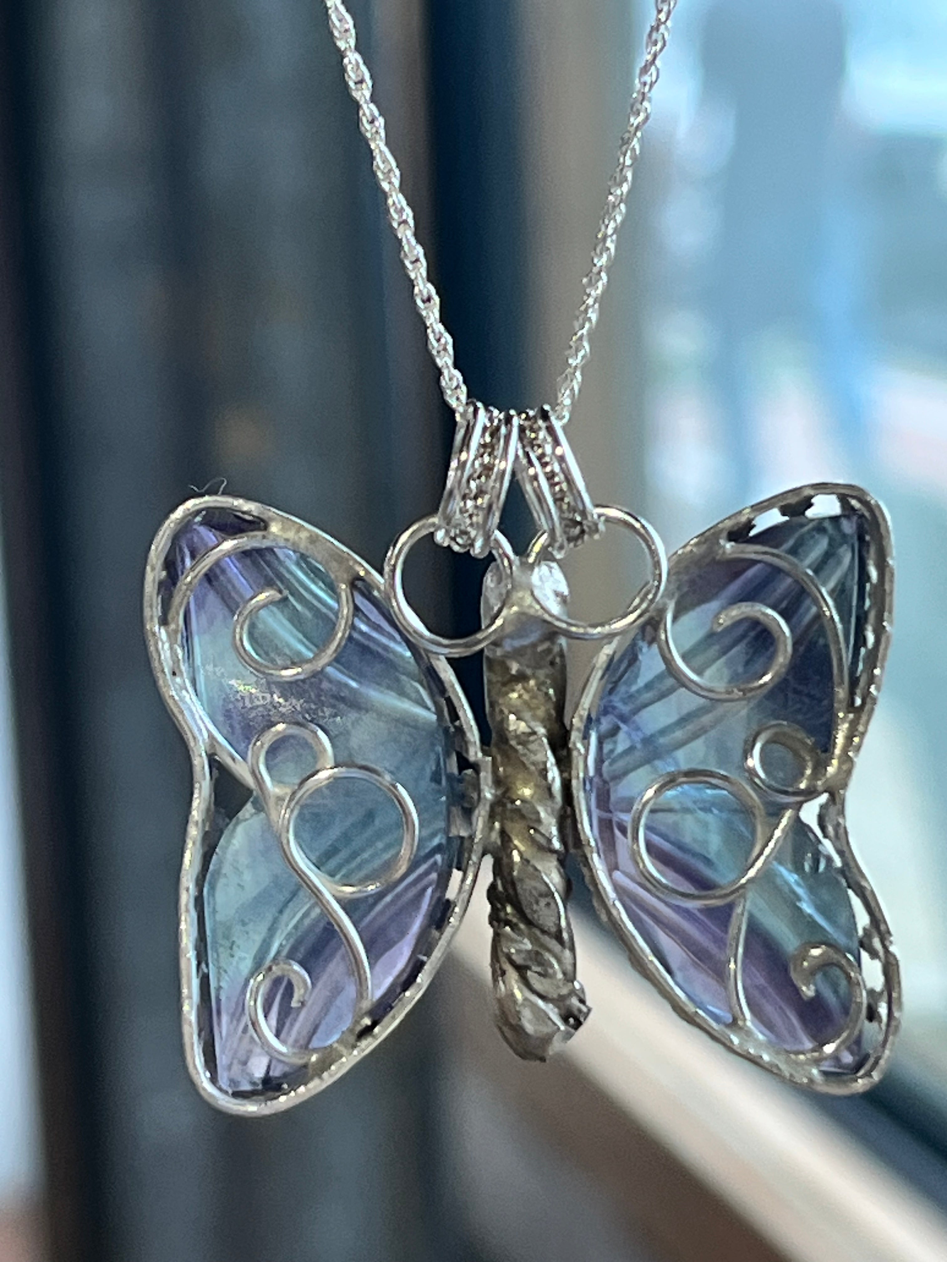 Fluorite Butterfly necklace