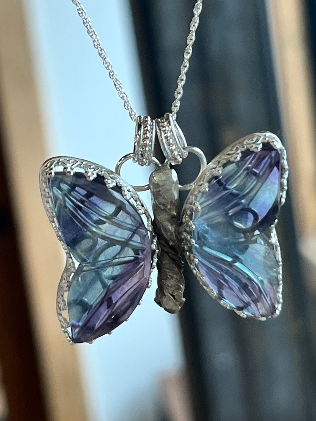 Fluorite Butterfly necklace
