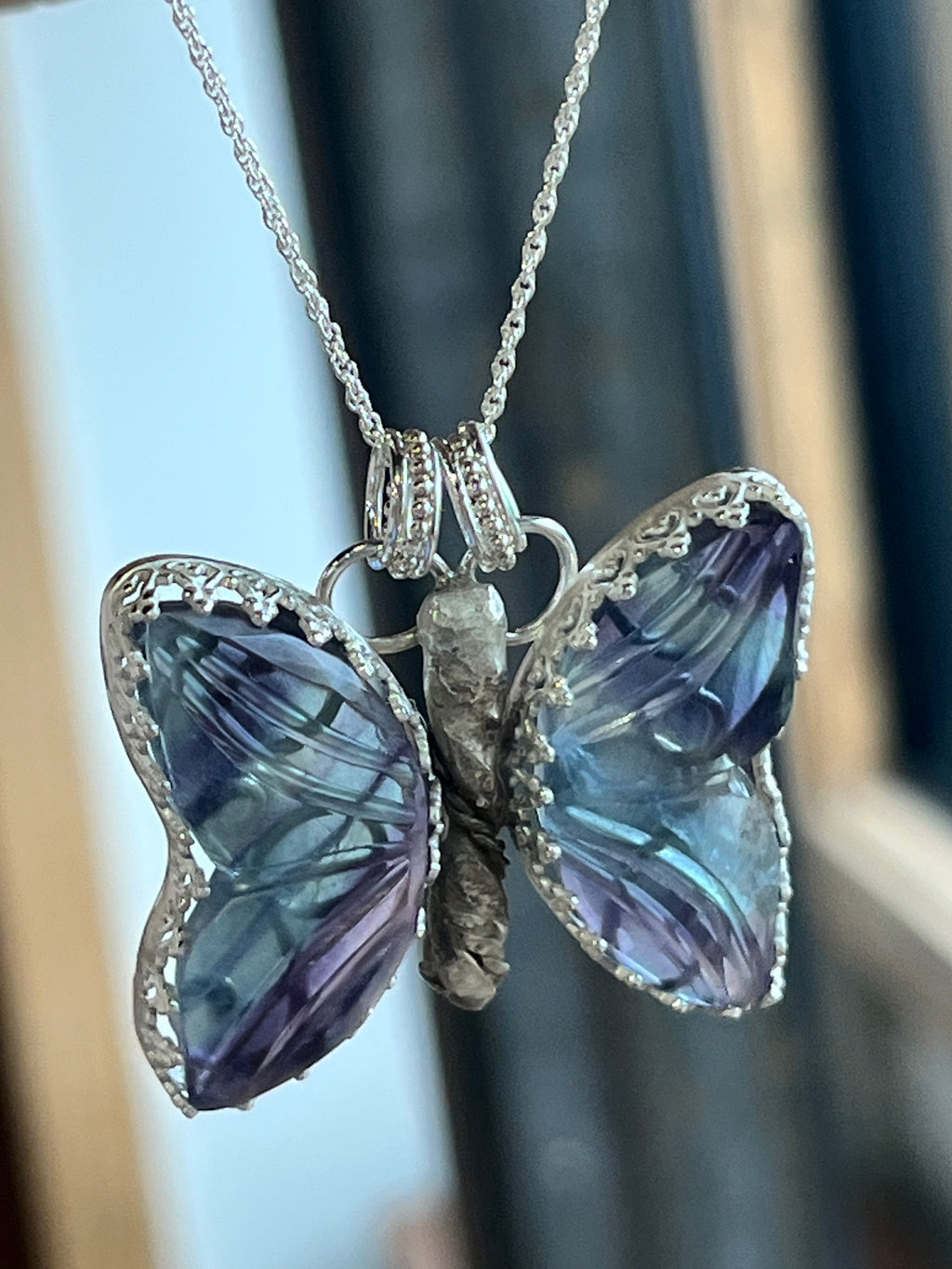Fluorite Butterfly necklace