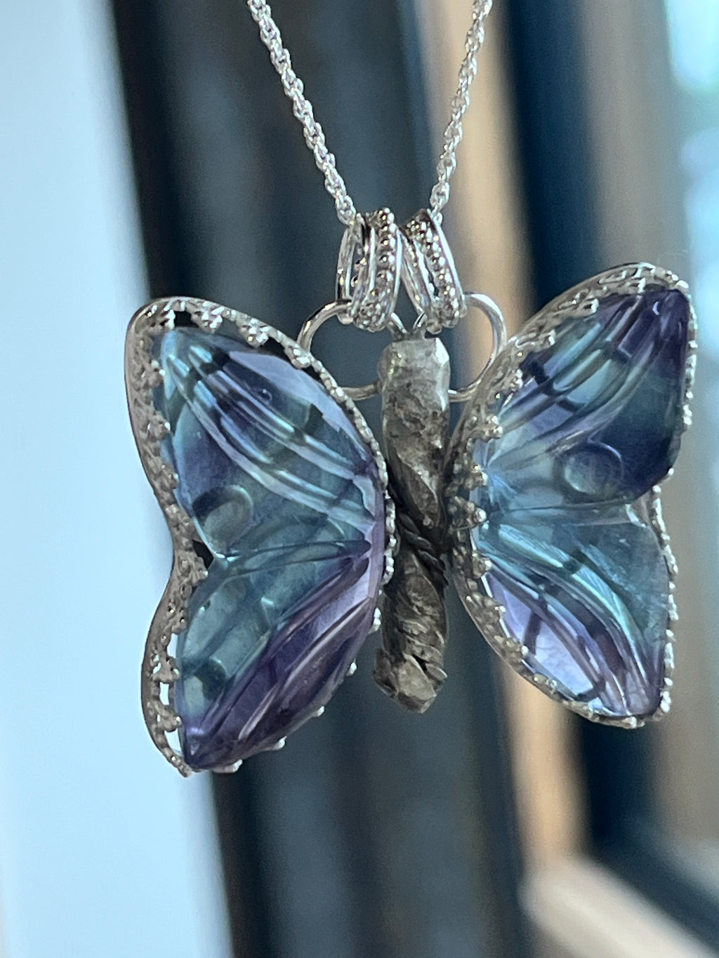 Fluorite Butterfly necklace