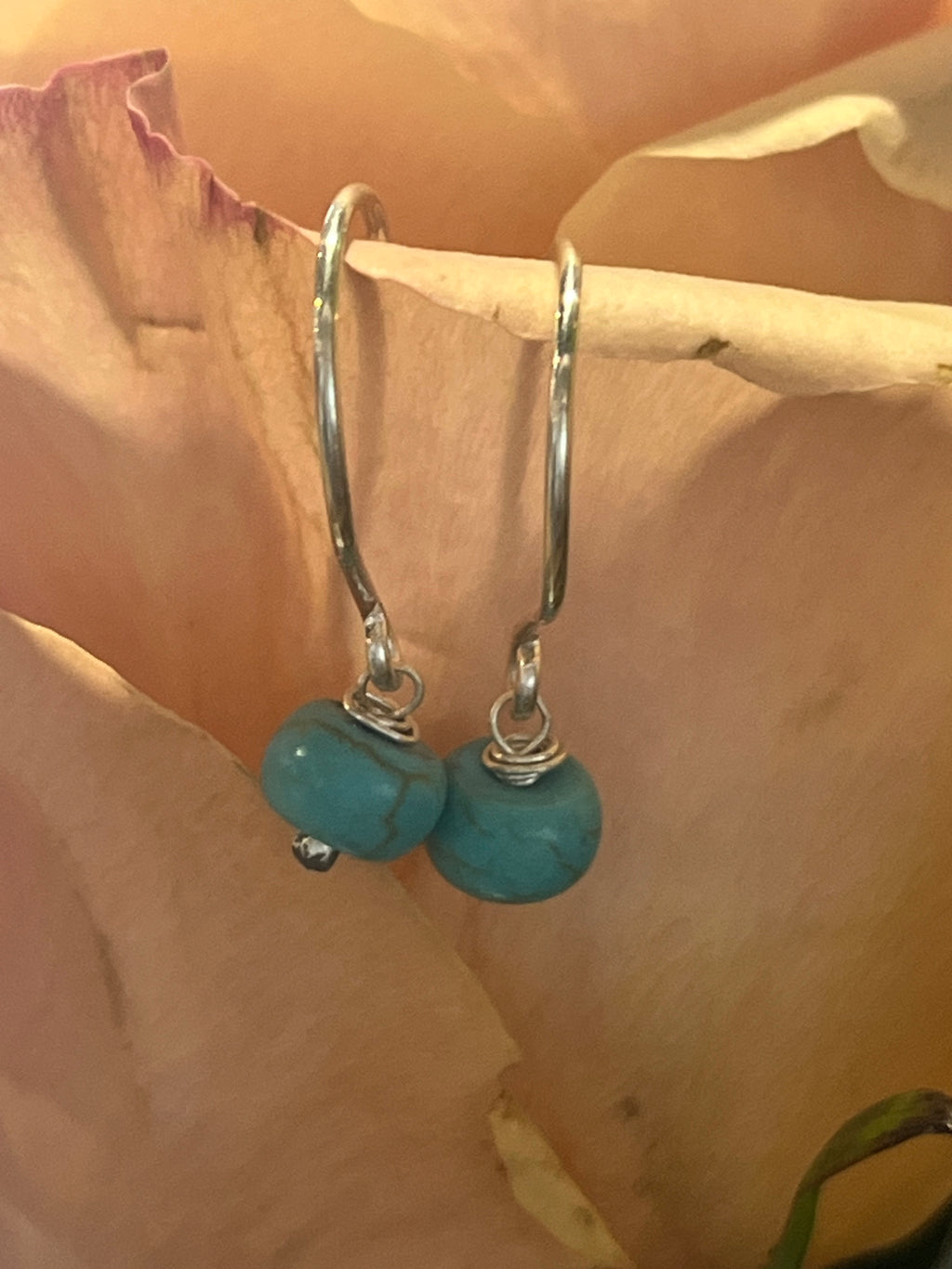 Turquoise and sterling silver earrings