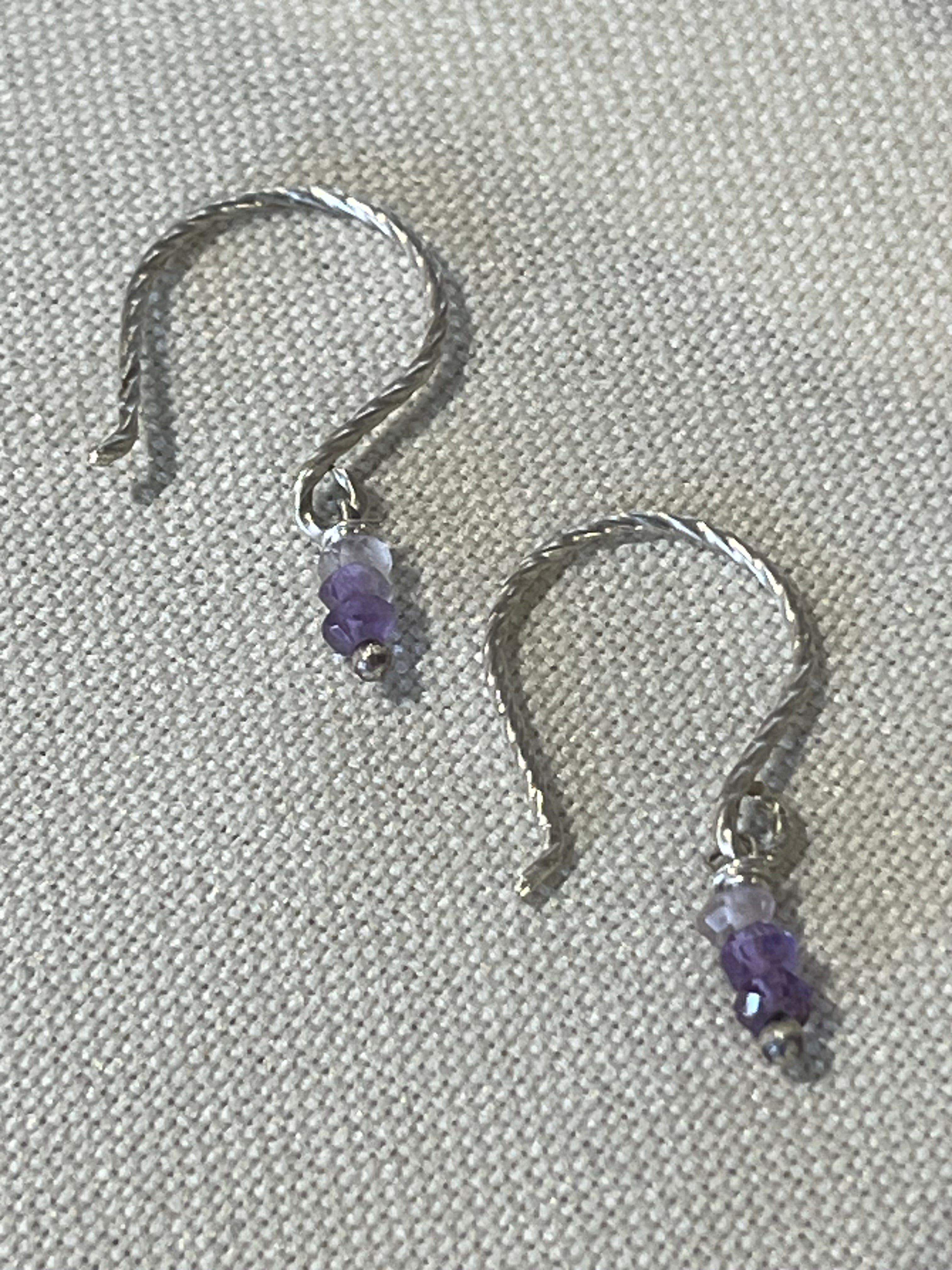 Sterling silver and amethyst earrings