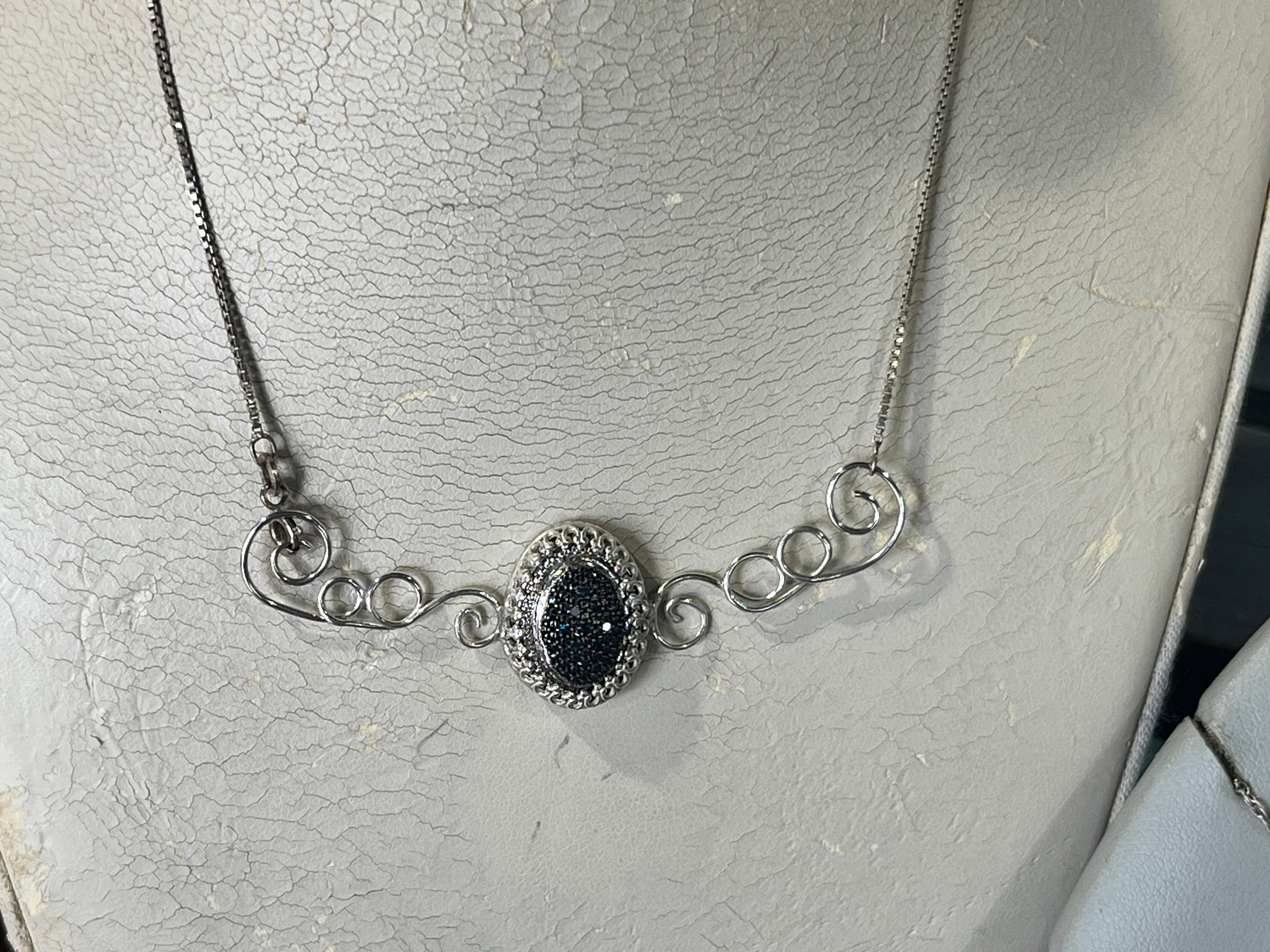 Sterling Silver and diamond necklace