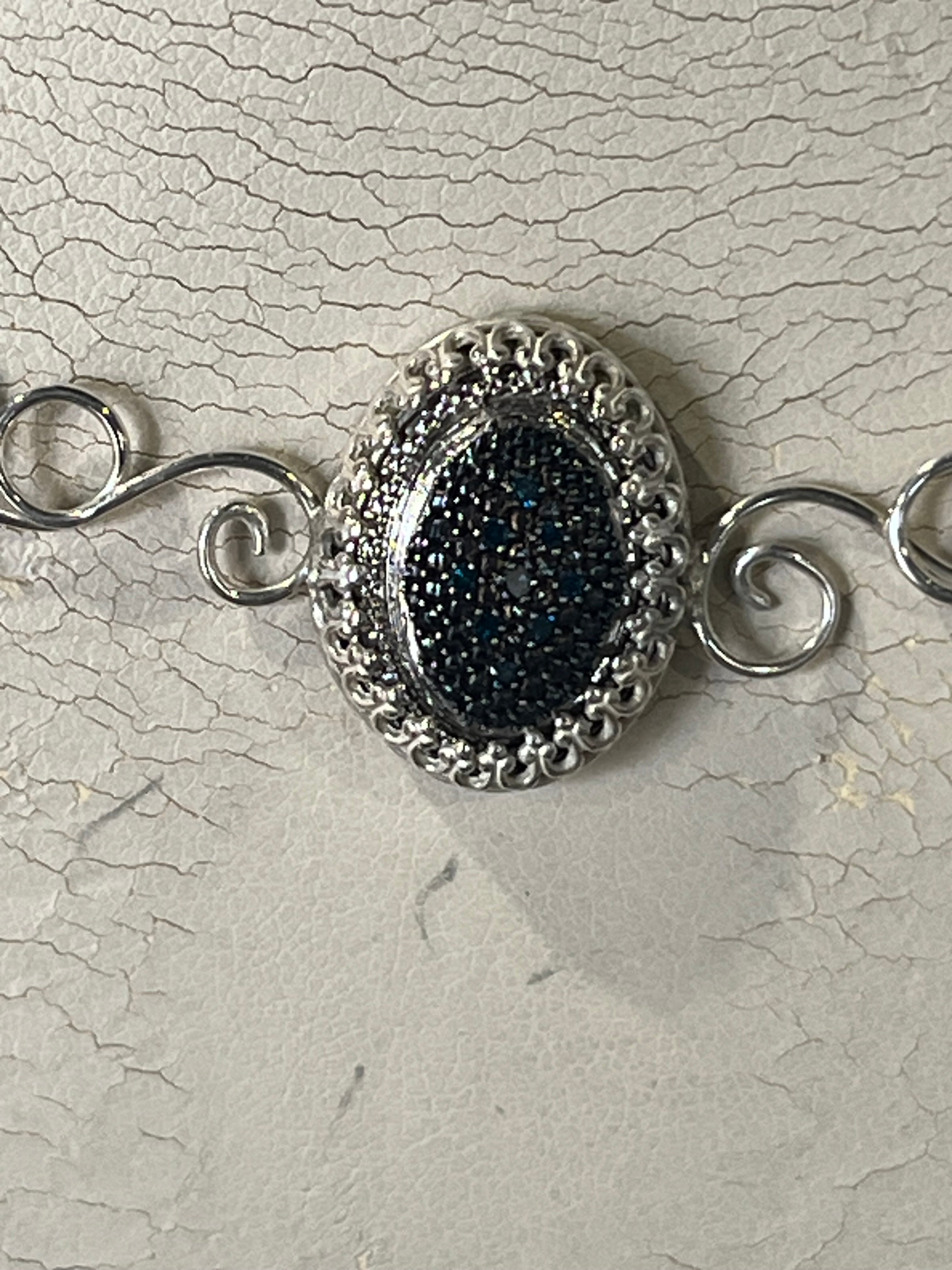 Sterling Silver and diamond necklace